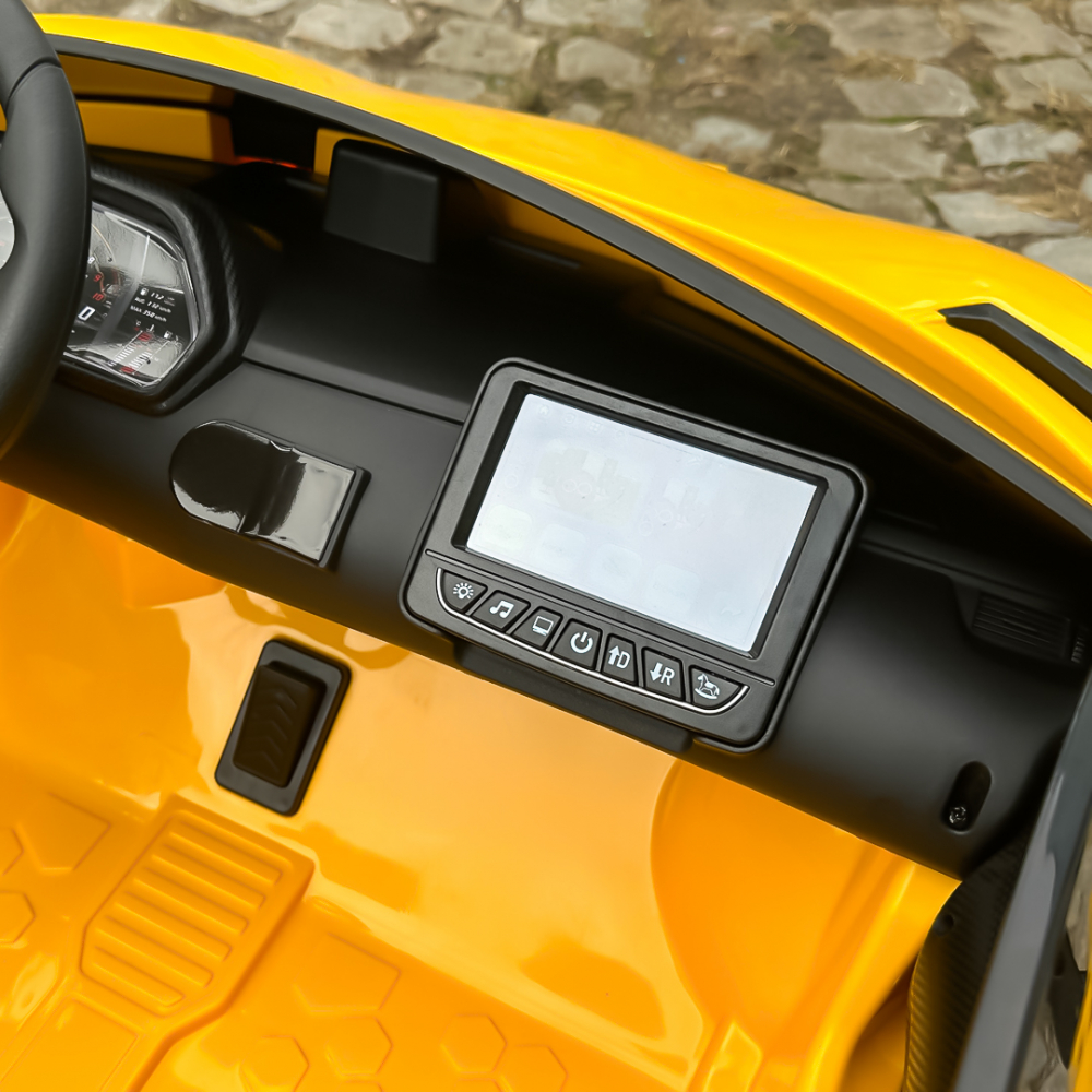 Masinuta electrica cu 2 locuri si licenta Lamborghini Aventador Xago, 12V, 90W, echipare Deluxe, galbena [15]