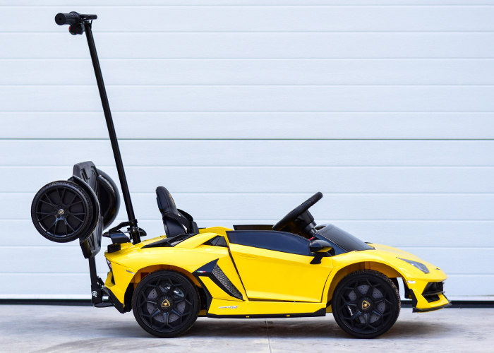 Masinuta electrica cu hoverboard, Lamborghini Aventador SVJ, 70W, 12V 14Ah premium, Galben [4]