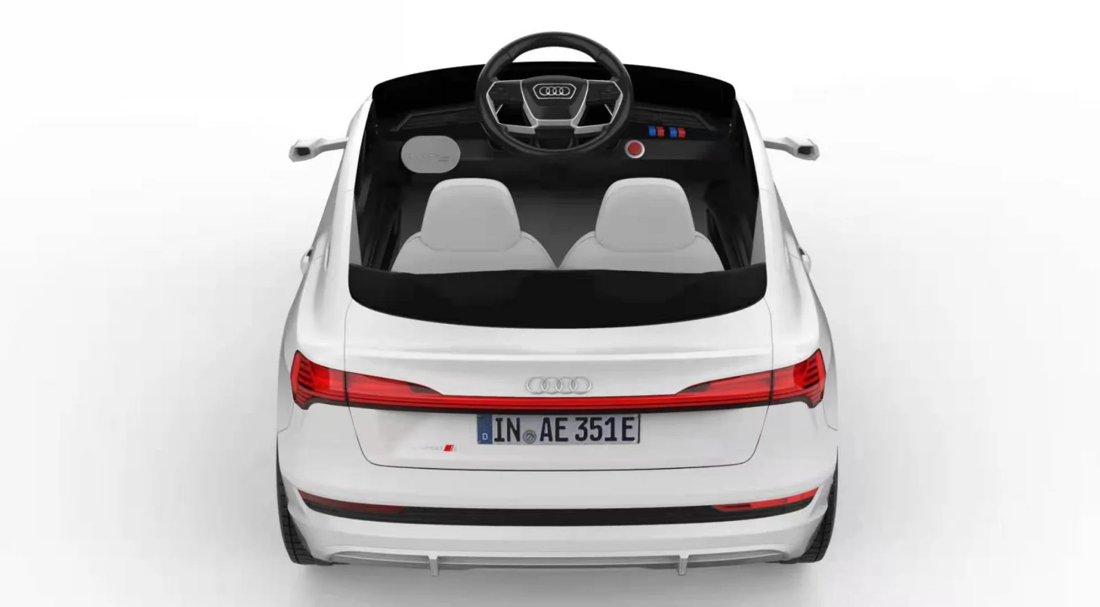 Electric licensed ride-on car for children Audi E-tron Sportback, leather seat & EVA wheels, white [20]