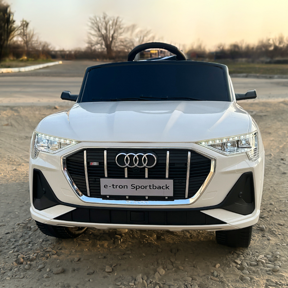 Electric licensed ride-on car for children Audi E-tron Sportback, leather seat & EVA wheels, white [3]