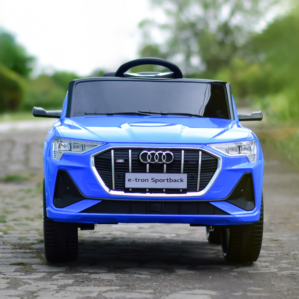 Masinuta electrica cu licenta Audi E-tron Sportback, 4x4, putere 140W, scaun tapitat, albastra [3]