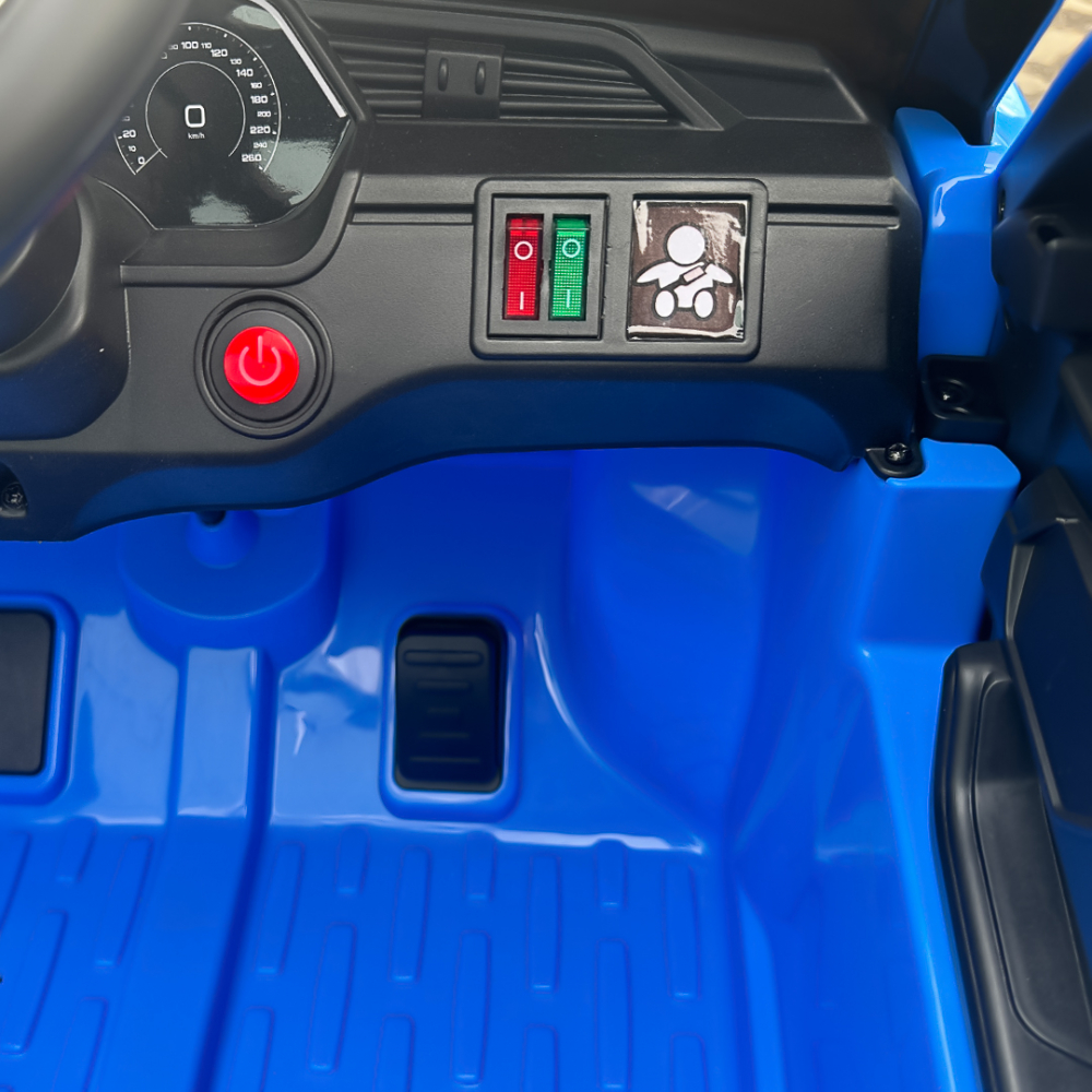 Masinuta electrica cu licenta Audi E-tron Sportback, 4x4, putere 140W, scaun tapitat, albastra [19]