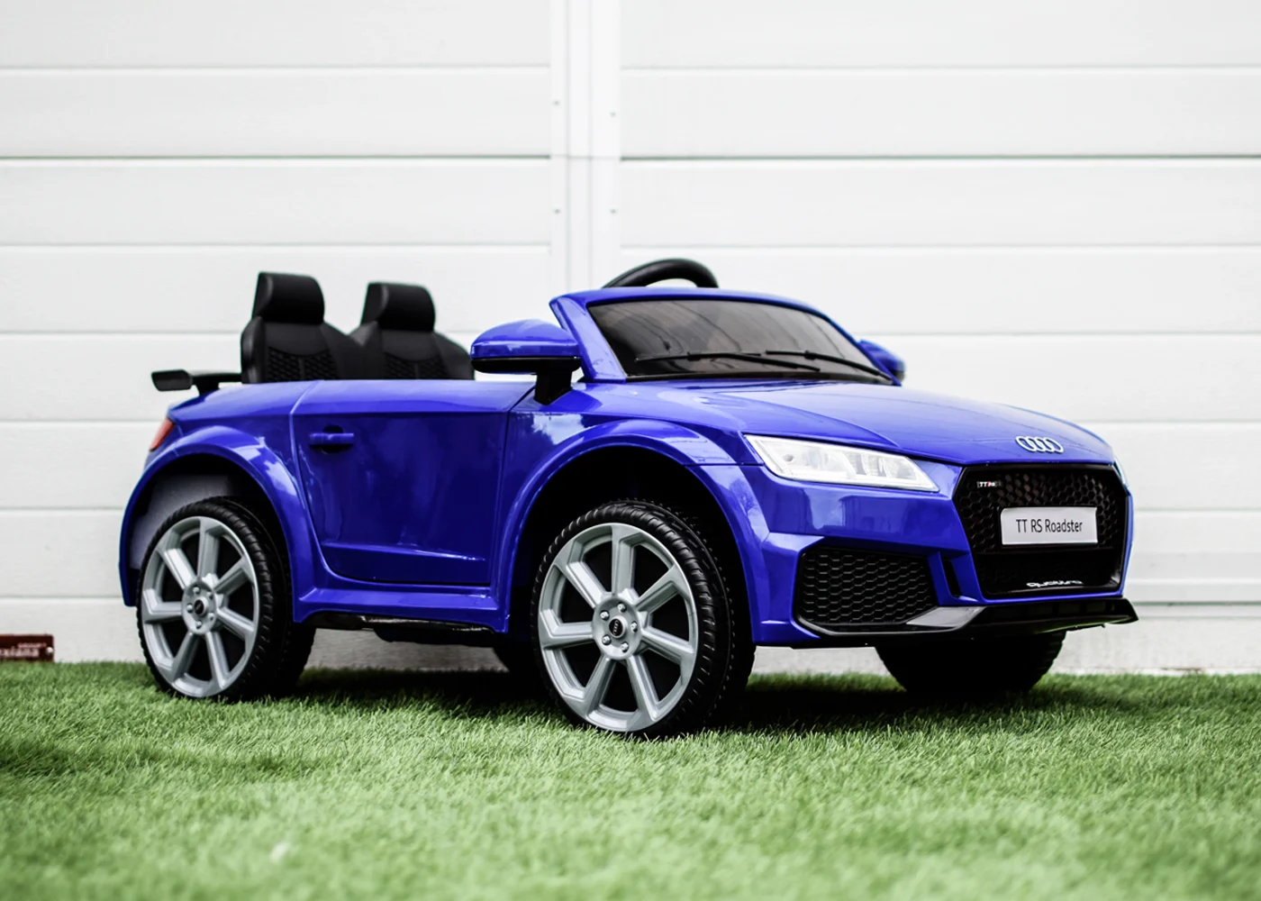 Masinuta electrica cu licenta Audi TTRS Roadster 70W 12V, cu roti moi, scaun tapitat, albastru [7]
