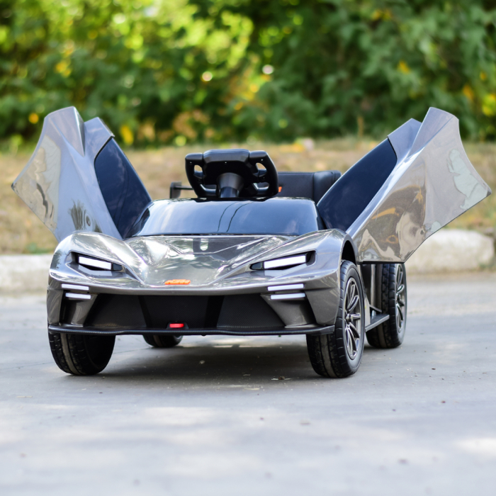 Masinuta electrica cu licenta KTM X-BOW GTX, pentru copii 2-6 ani, 90W, 12V-7Ah, premium, gri [2]
