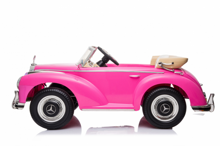 Vintage licensed electric Ride-On car for girls, Mercedes 300S, 70W, 12V, premium, pink [9]
