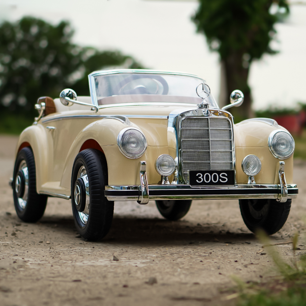 Vintage Mercedes 300S electric Ride On, 90W power, 12V, premium, beige [4]
