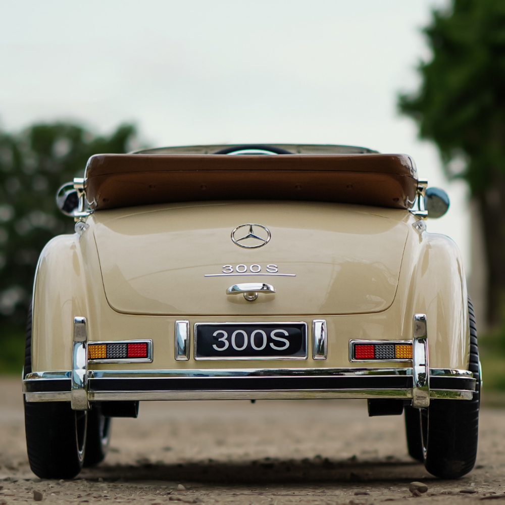 Vintage Mercedes 300S electric Ride On, 90W power, 12V, premium, beige [13]