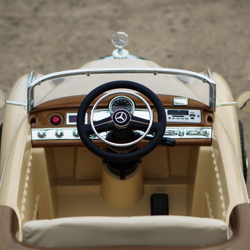 Vintage Mercedes 300S electric Ride On, 90W power, 12V, premium, beige [16]