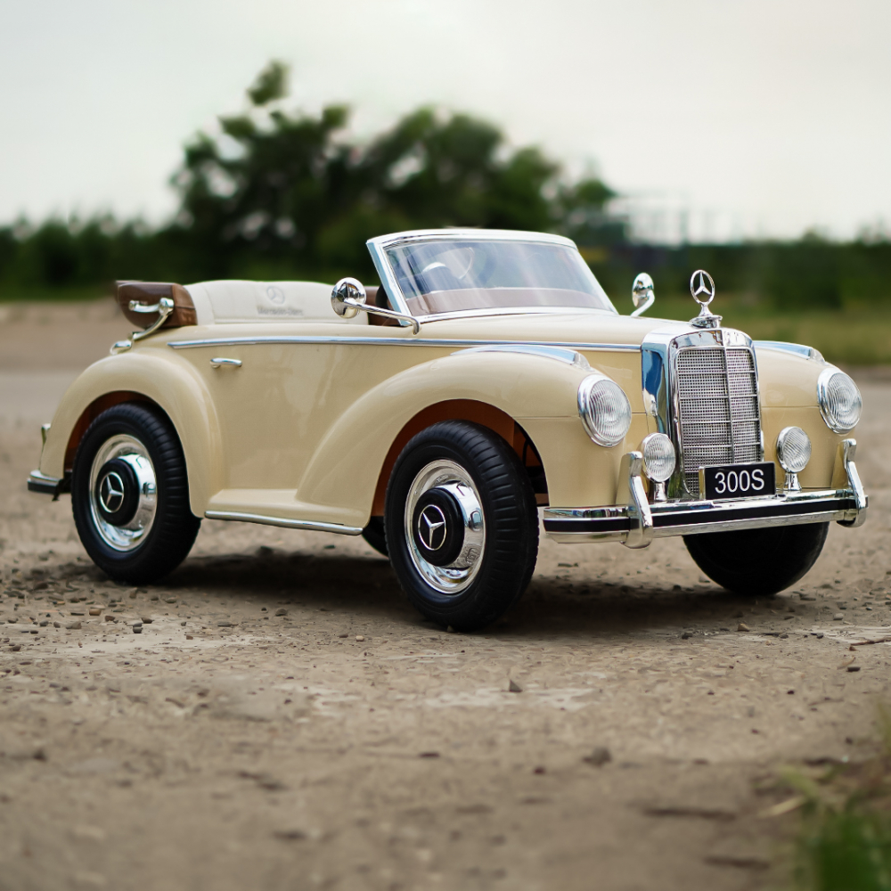Vintage Mercedes 300S electric Ride On, 90W power, 12V, premium, beige [5]