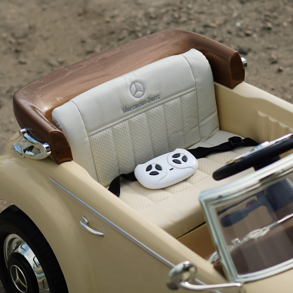 Vintage Mercedes 300S electric Ride On, 90W power, 12V, premium, beige [15]