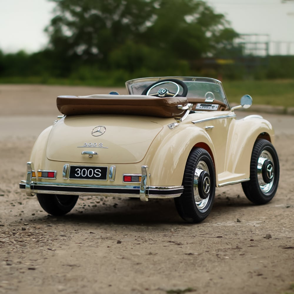 Vintage Mercedes 300S electric Ride On, 90W power, 12V, premium, beige [8]