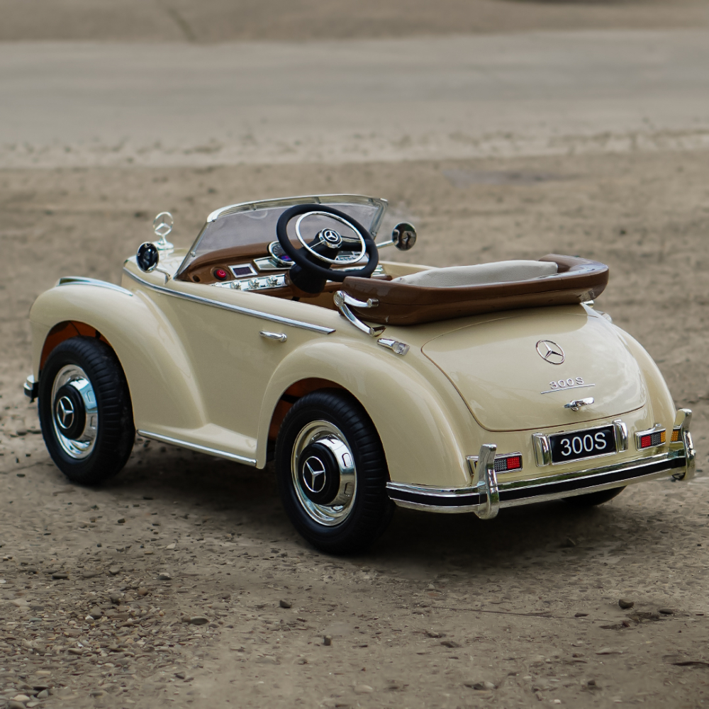 Vintage Mercedes 300S electric Ride On, 90W power, 12V, premium, beige [9]