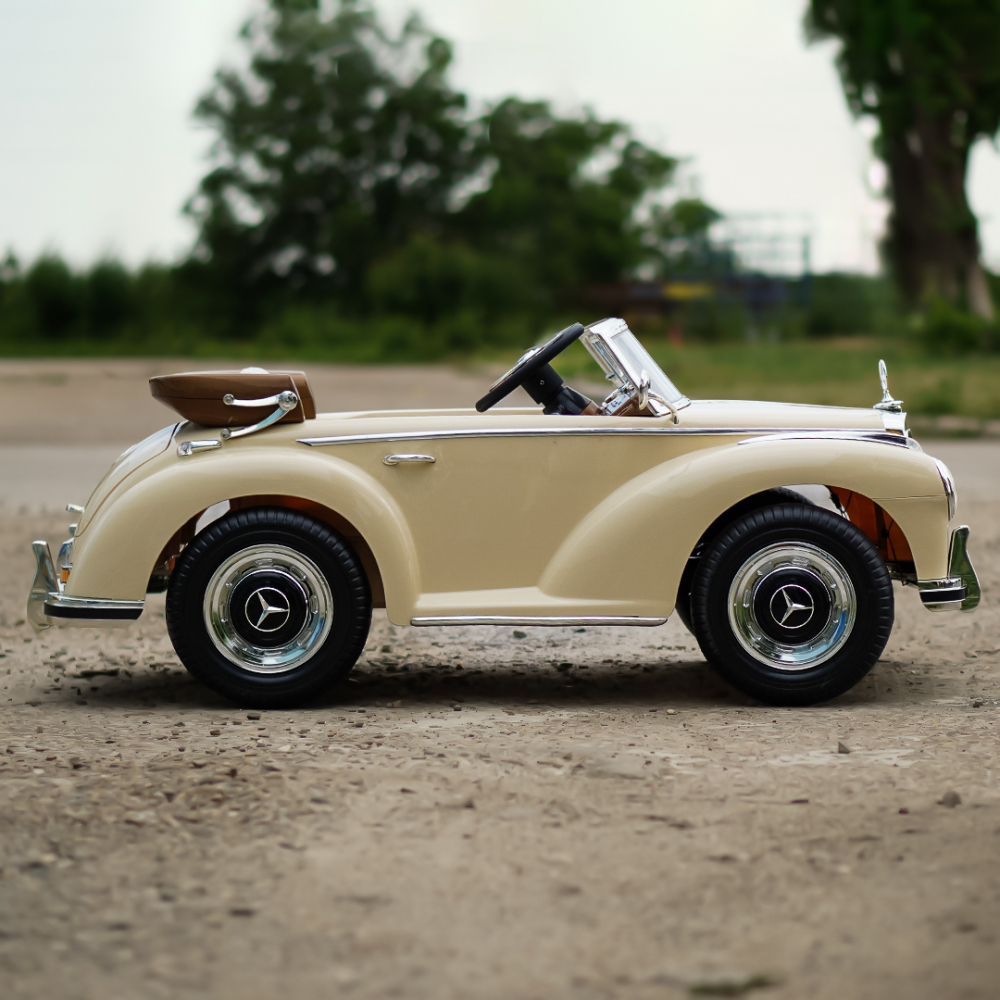 Vintage Mercedes 300S electric Ride On, 90W power, 12V, premium, beige [6]