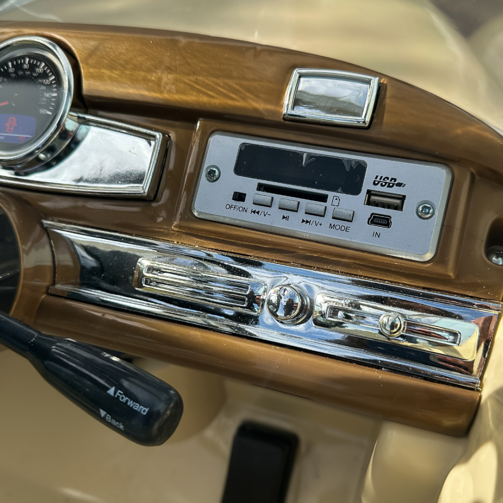 Vintage Mercedes 300S electric Ride On, 90W power, 12V, premium, beige [17]