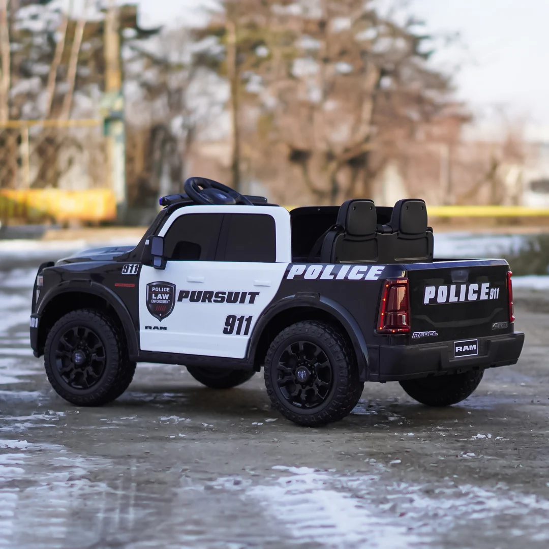 Masinuta electrica de politie, DODGE RAM 2500 REBEL, 400W, 24V, premium, neagra [6]
