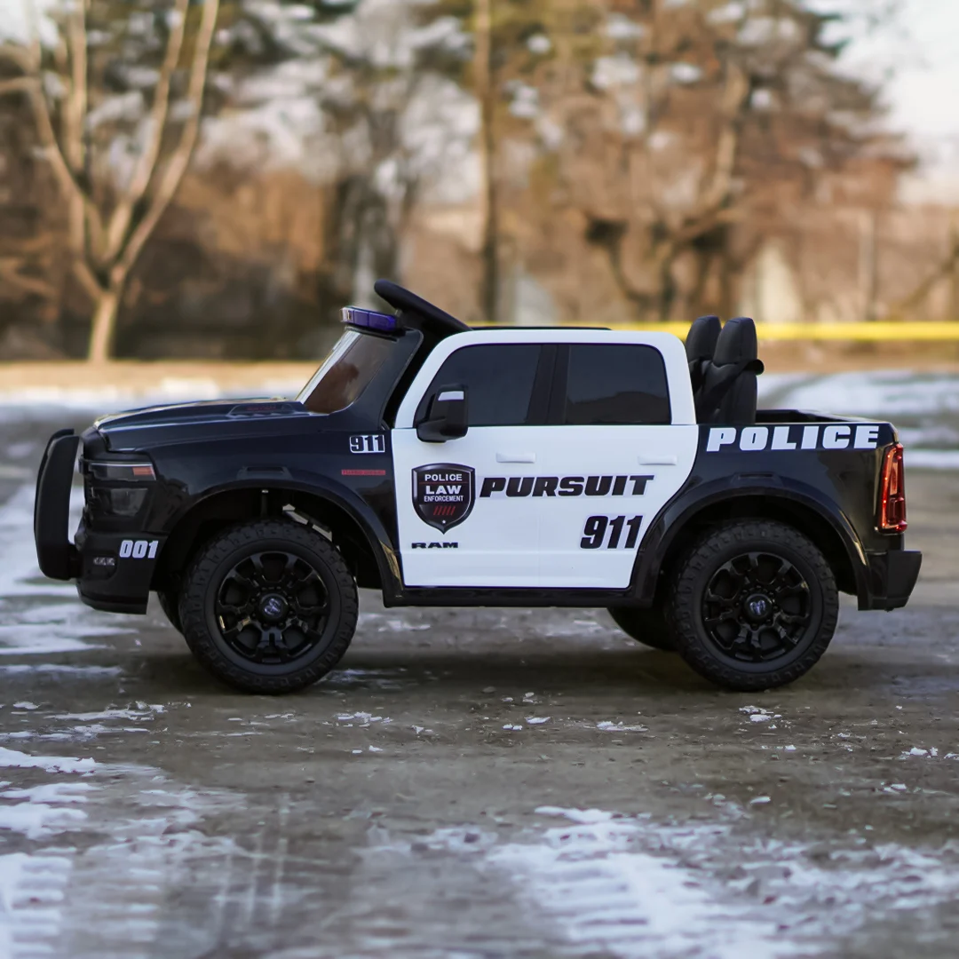 Masinuta electrica de politie, DODGE RAM 2500 REBEL, 400W, 24V, premium, neagra [5]