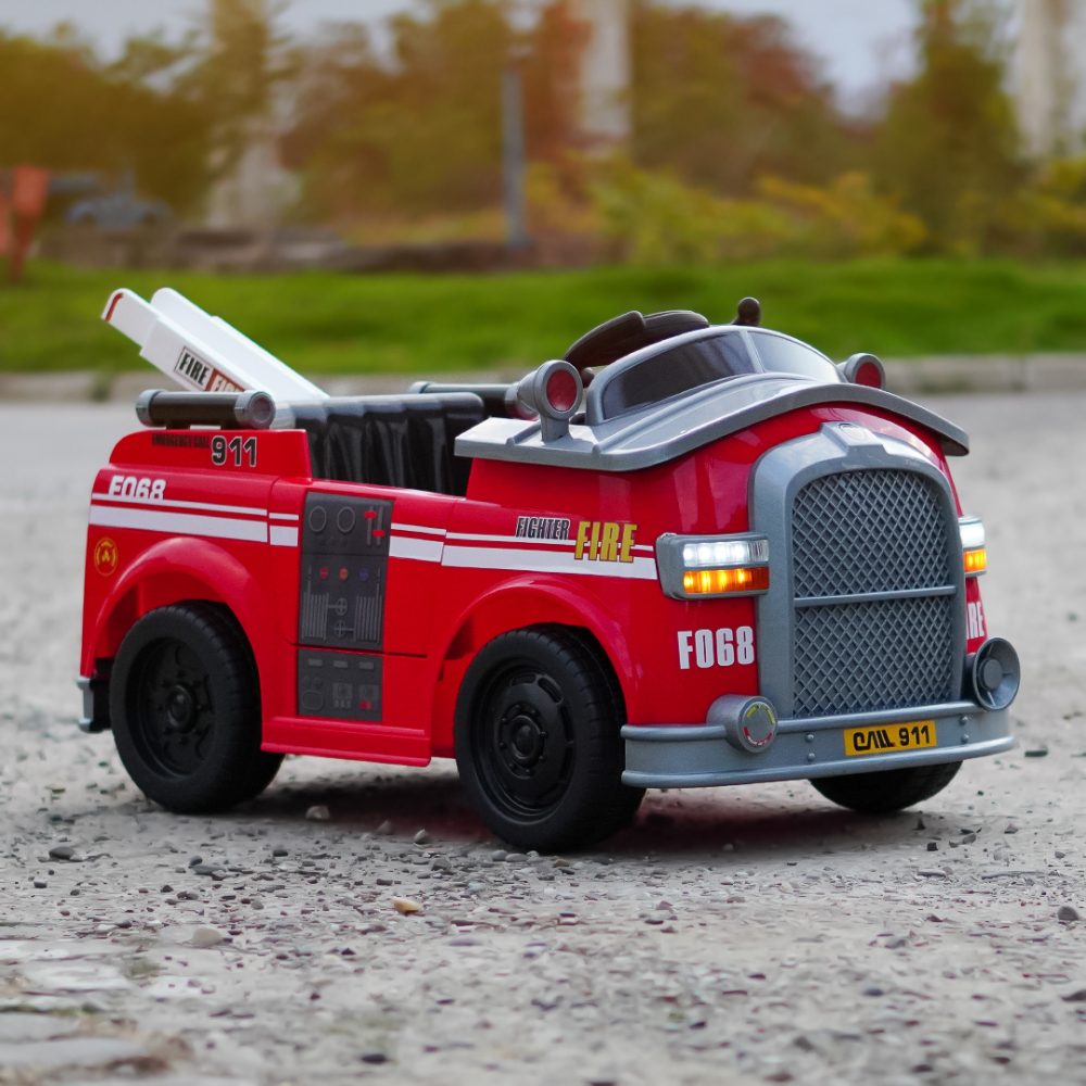 Ride on fire truck BJJ306 for children, 70W, 12V, red [4]