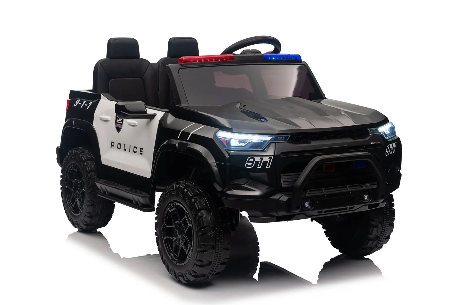 FirePatrol 24V 4x4 Electric Ride-On Car for Kids, Ages 3–6, 800W, Premium Black Edition [11]