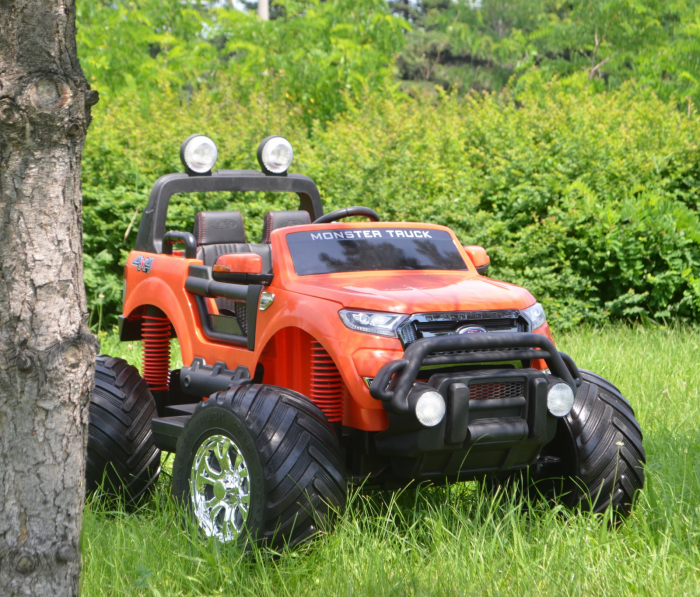 Masinuta electrica FORD MONSTER TRUCK 4x4 180W, DELUXE, portocaliu [2]