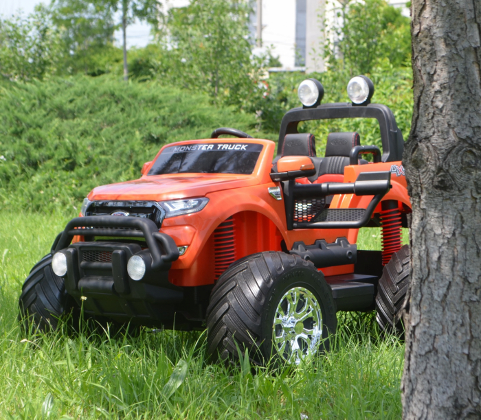 Masinuta electrica FORD MONSTER TRUCK 4x4 180W, DELUXE, portocaliu [7]