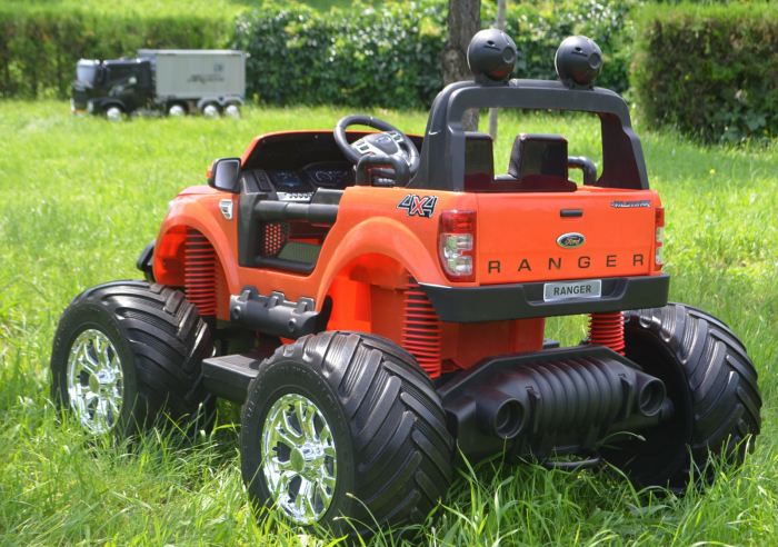 Masinuta electrica FORD MONSTER TRUCK 4x4 180W, DELUXE, portocaliu [5]