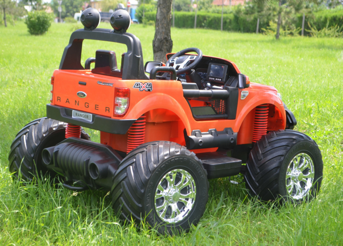 Masinuta electrica FORD MONSTER TRUCK 4x4 180W, DELUXE, portocaliu [8]