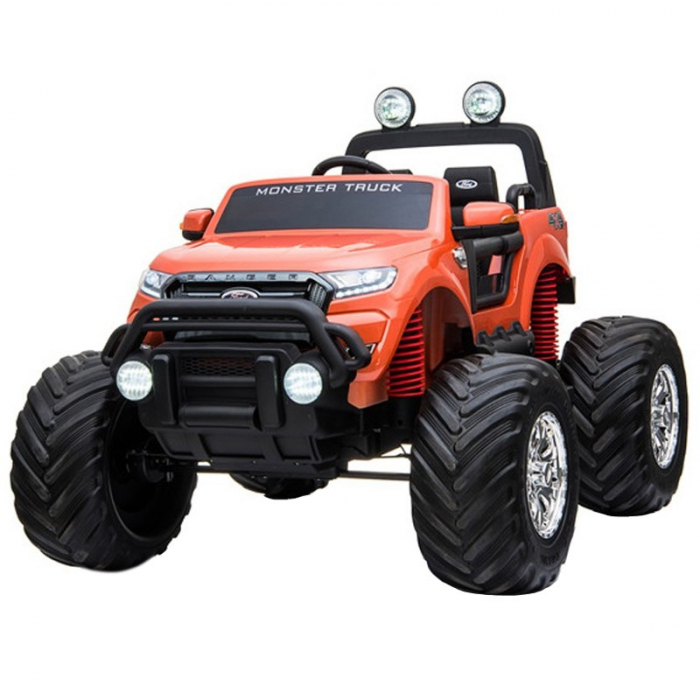 Masinuta electrica FORD MONSTER TRUCK 4x4 180W, DELUXE, portocaliu [3]