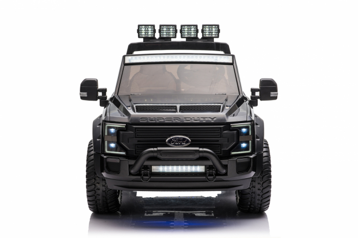 Masinuta electrica pentru copii Ford Super Duty F450, 4x4, 180W, cu roti moi, iluminat ambiental, negru [5]