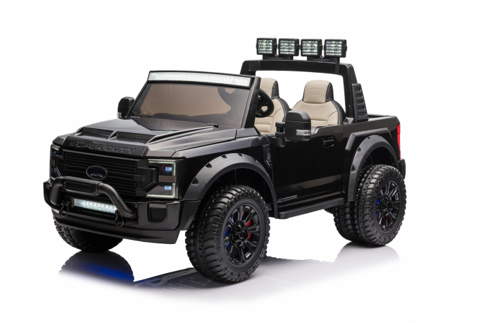 Masinuta electrica pentru copii Ford Super Duty F450, 4x4, 180W, cu roti moi, iluminat ambiental, negru [2]