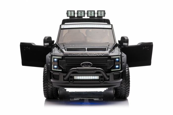 Masinuta electrica pentru copii Ford Super Duty F450, 4x4, 180W, cu roti moi, iluminat ambiental, negru [6]