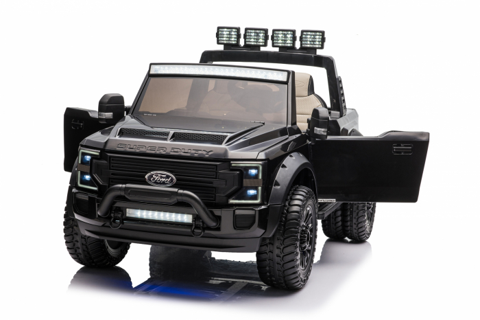 Masinuta electrica pentru copii Ford Super Duty F450, 4x4, 180W, cu roti moi, iluminat ambiental, negru [7]