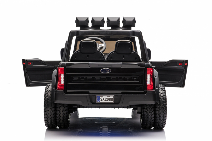 Masinuta electrica pentru copii Ford Super Duty F450, 4x4, 180W, cu roti moi, iluminat ambiental, negru [8]