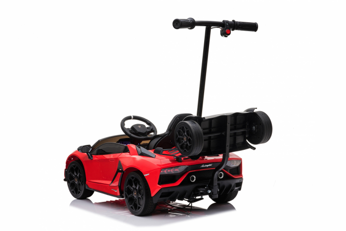 Licensed ride on car Lamborghini Aventador SVJ with hoverboard, 70W, 12V 14Ah premium, red [12]