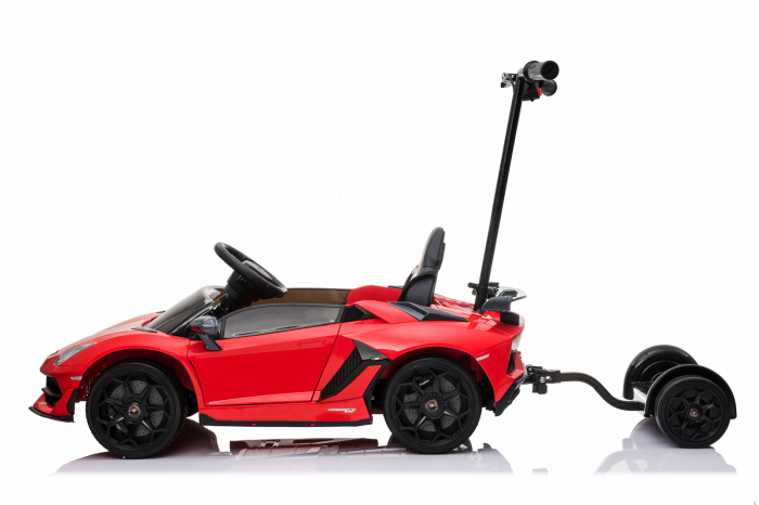 Licensed ride on car Lamborghini Aventador SVJ with hoverboard, 70W, 12V 14Ah premium, red [15]
