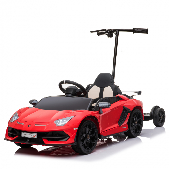 Licensed ride on car Lamborghini Aventador SVJ with hoverboard, 70W, 12V 14Ah premium, red [1]