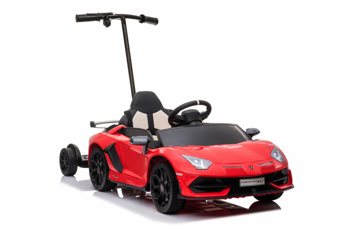 Licensed ride on car Lamborghini Aventador SVJ with hoverboard, 70W, 12V 14Ah premium, red [17]