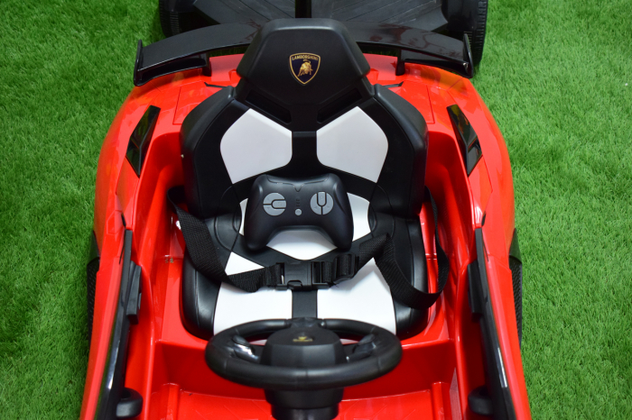 Licensed ride on car Lamborghini Aventador SVJ with hoverboard, 70W, 12V 14Ah premium, red [4]