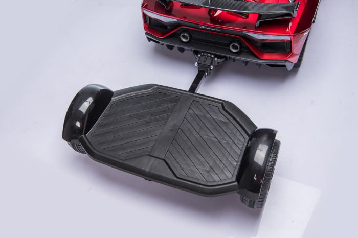 Licensed ride on car Lamborghini Aventador SVJ with hoverboard, 70W, 12V 14Ah premium, red [19]