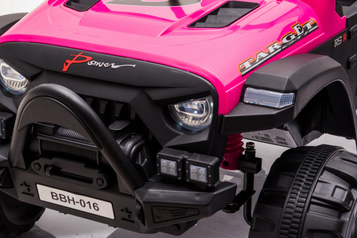 Electric ride-on car for kids BJ016, 90W 12V, leather seat, pink [12]