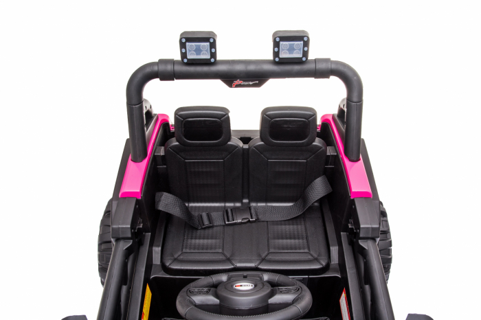 Electric ride-on car for kids BJ016, 90W 12V, leather seat, pink [10]