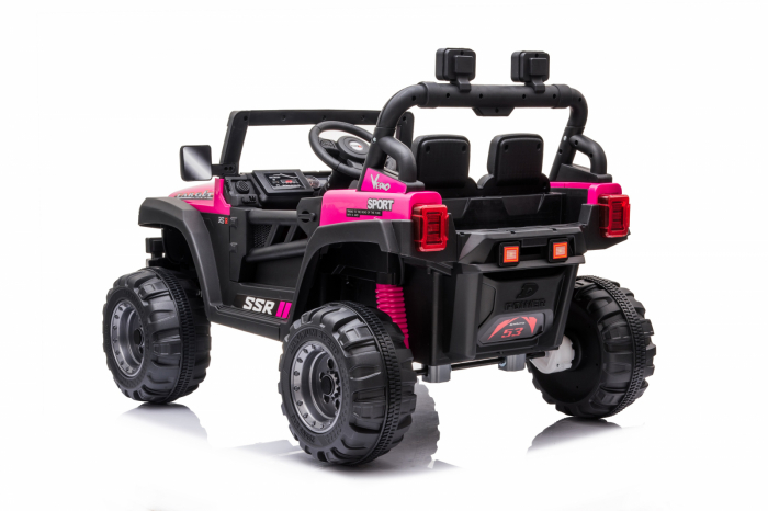 Electric ride-on car for kids BJ016, 90W 12V, leather seat, pink [3]