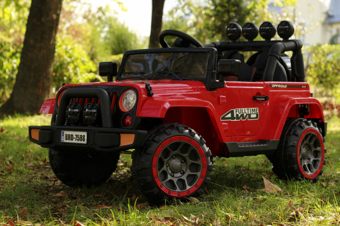Electric Ride-On car for children Kinderauto BJ7588, 90W, 12V, with ecological leather seat, red [3]