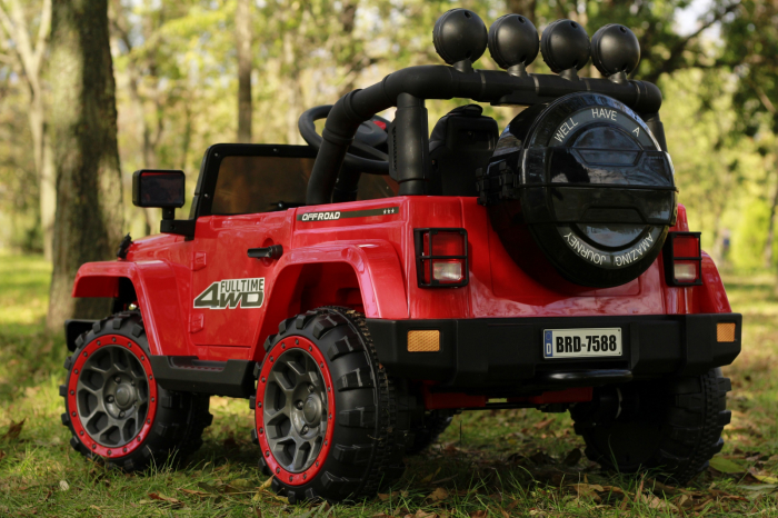Electric Ride-On car for children Kinderauto BJ7588, 90W, 12V, with ecological leather seat, red [5]