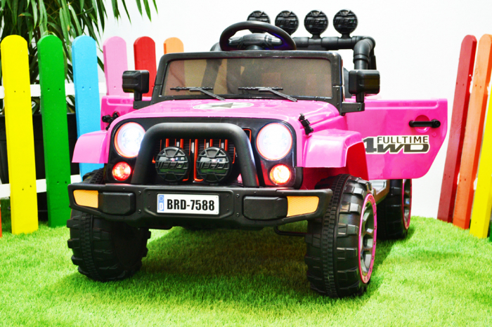 Kinderauto BJ7588 electric Ride-On car for children, 90W, 12V, leather seat, pink [7]