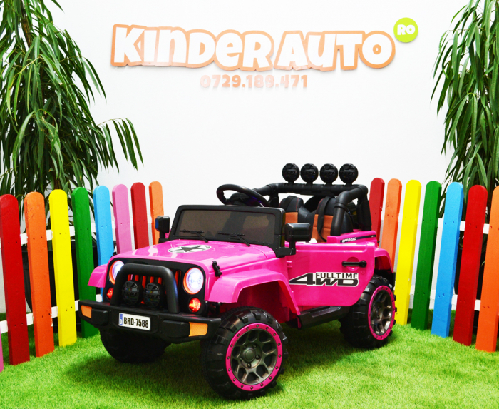 Kinderauto BJ7588 electric Ride-On car for children, 90W, 12V, leather seat, pink [8]