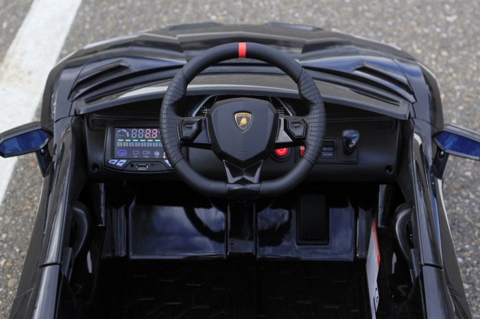 Masinuta electrica Lamborghini Aventador SVJ 90W 12V PREMIUM #Negru [6]
