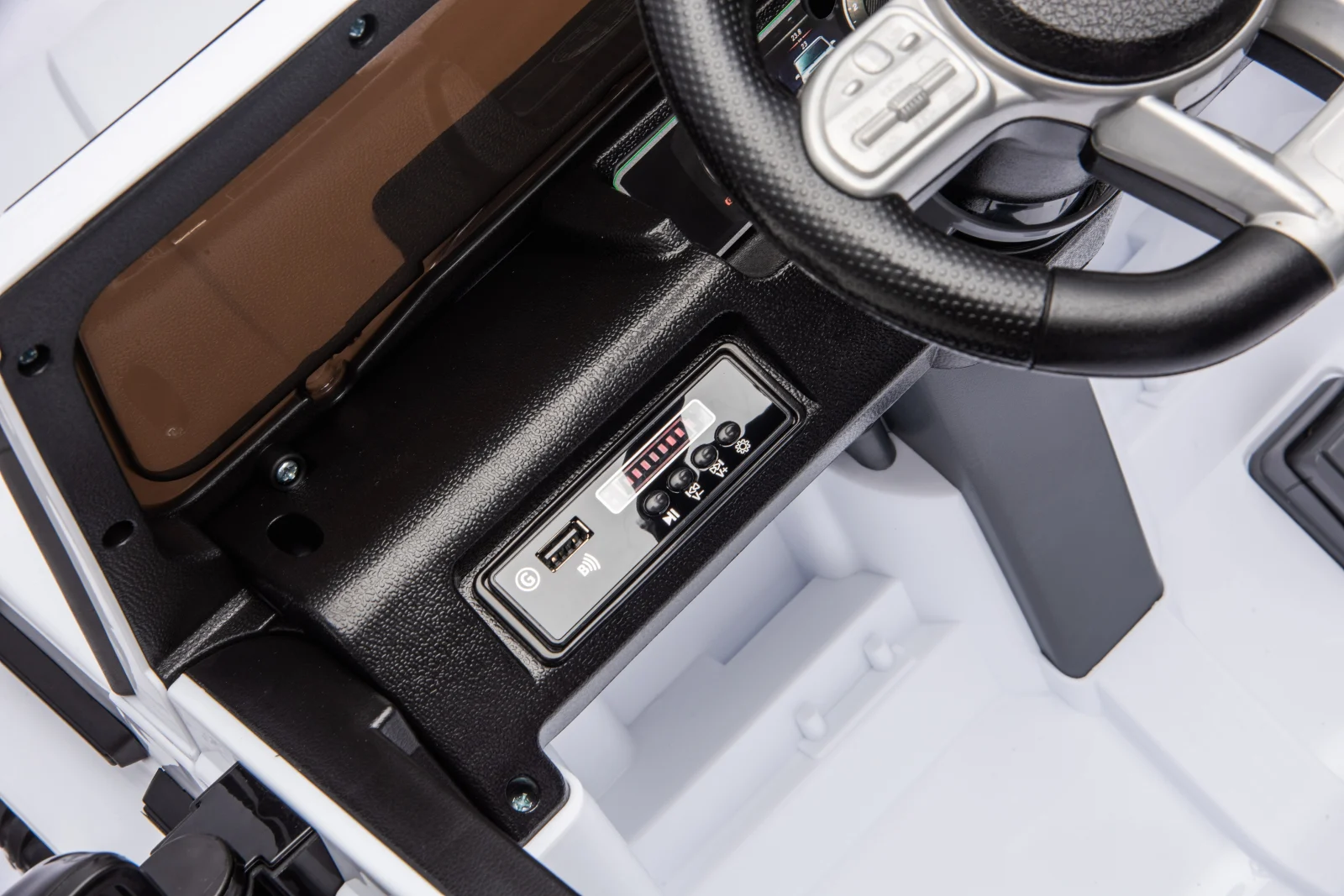 Mercedes G63 AMG 4x4 Electric Ride-On Car for Children, 120W, 12V, Premium Edition, White [12]