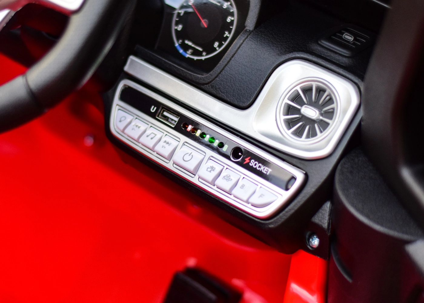 Kids electric ride-on car Mercedes G63 AMG, 60W 12V, premium, red [5]