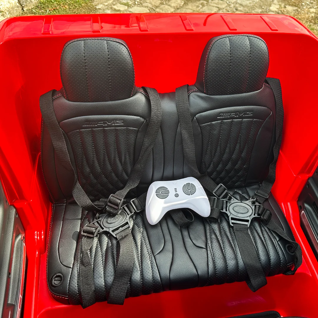Electric car for children Mercedes G63, with 2 seats, 4x4, 800W, 24V 14Ah, premium, MP4, red [5]