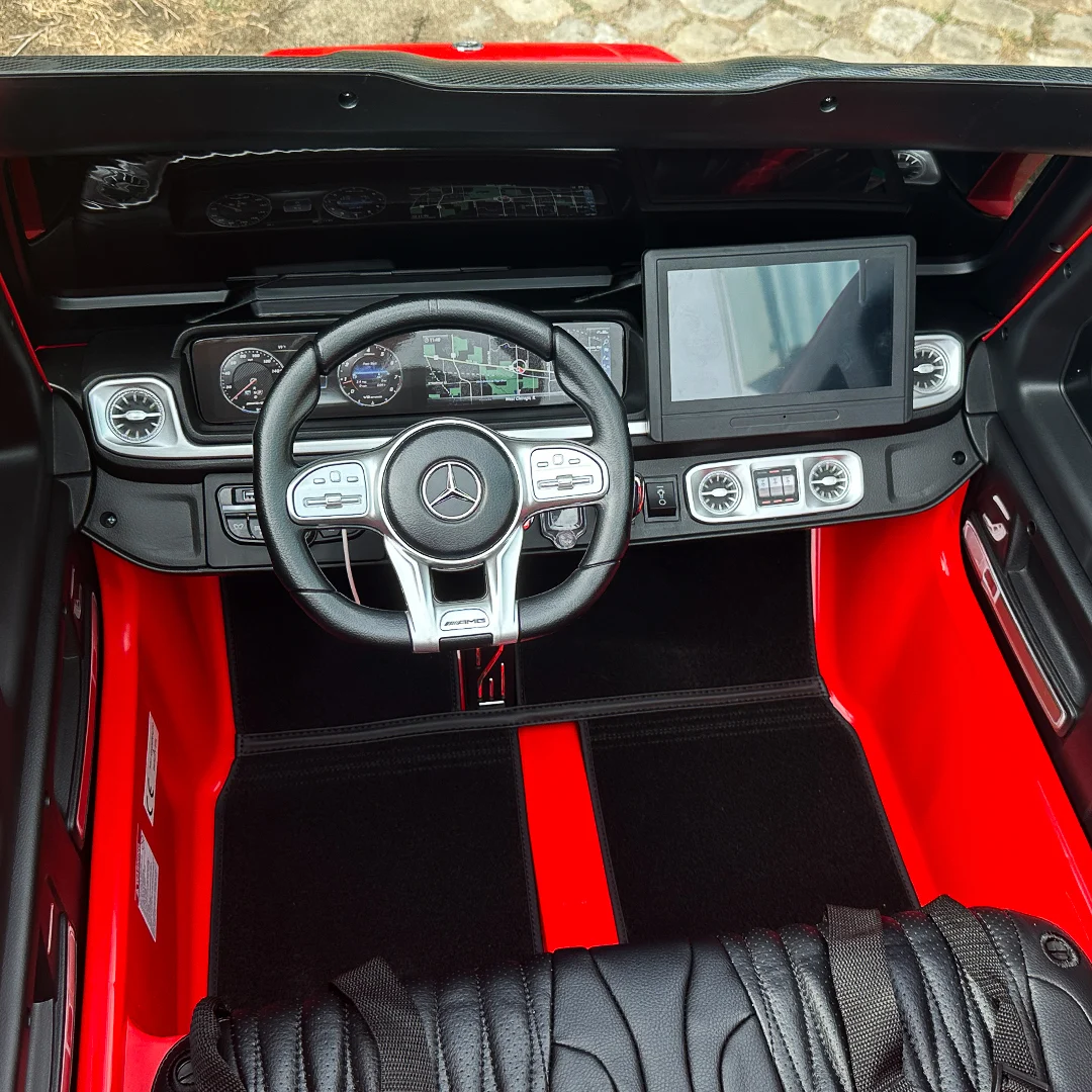 Electric car for children Mercedes G63, with 2 seats, 4x4, 800W, 24V 14Ah, premium, MP4, red [9]